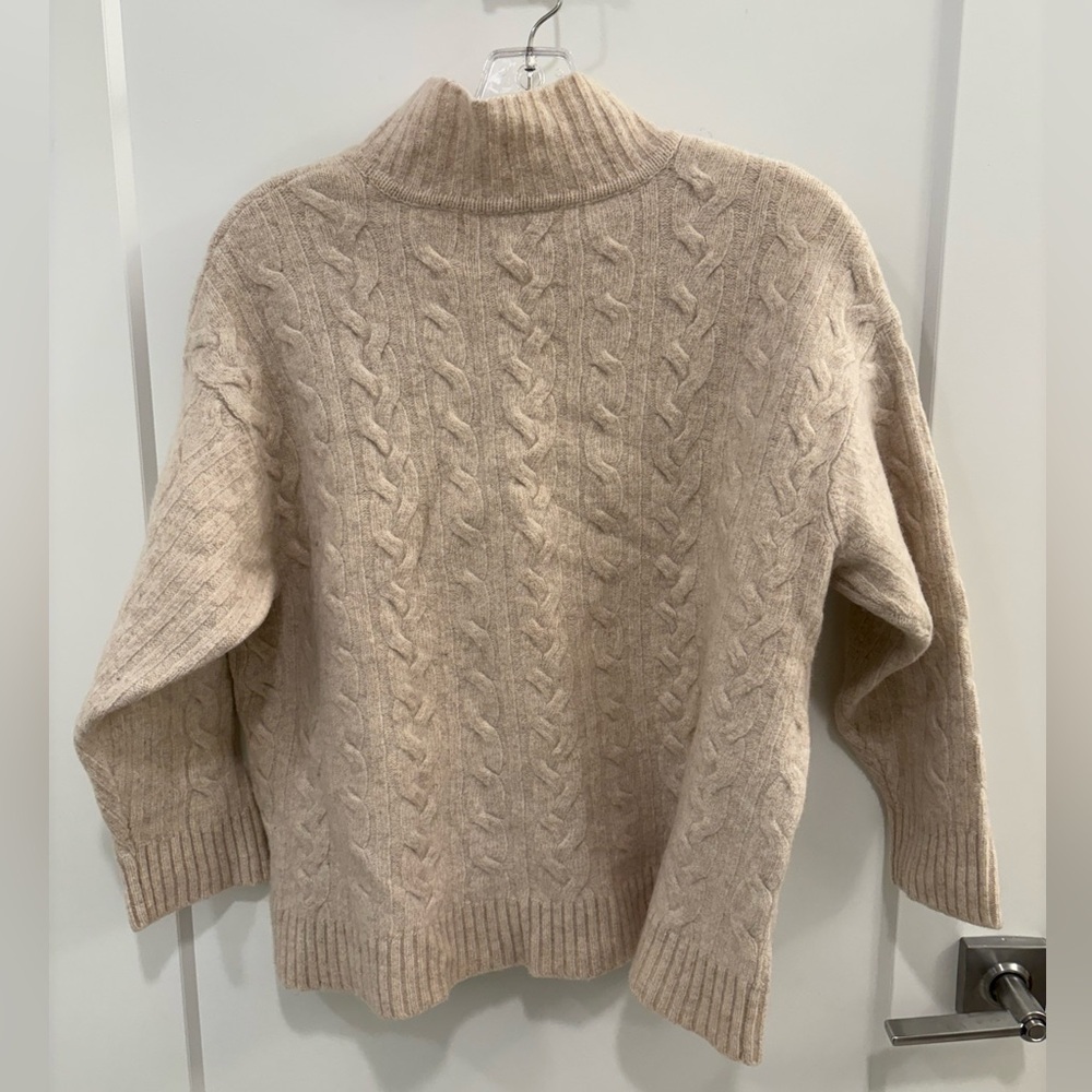 J. Jill Mock Neck Wool Blend Cable Knit Sweater Size XL see measurements - Picture 8 of 11